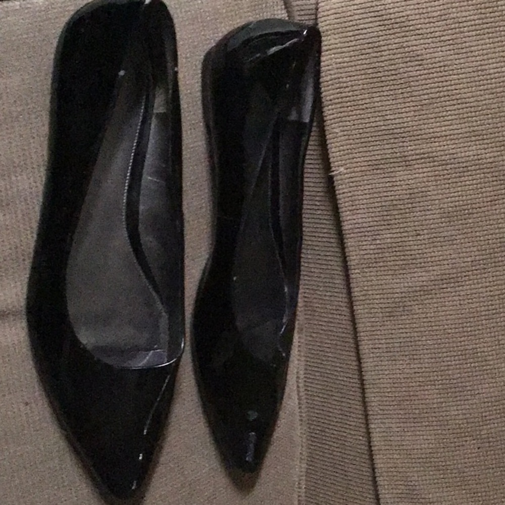 Black patent leather flats
